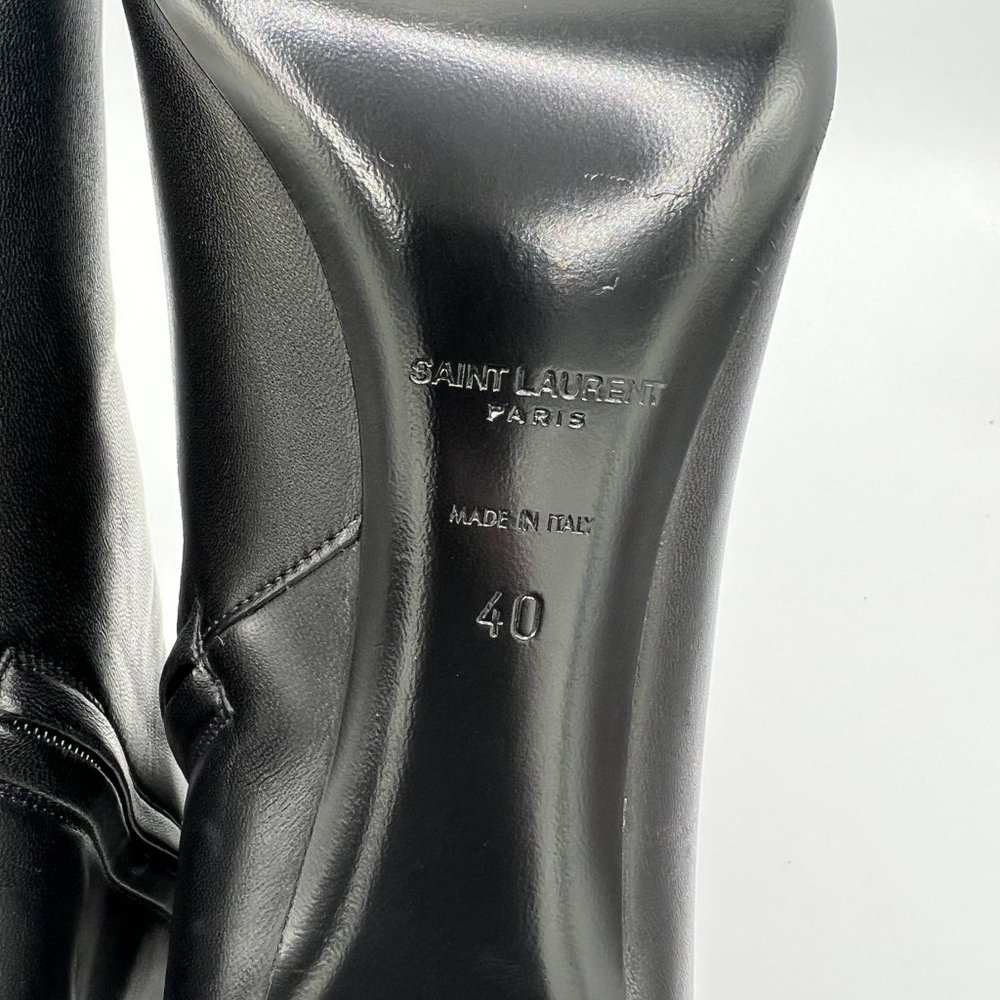 Saint Laurent YSL Lou Leather Ankle Boots Sz 40, Retail $1,190 New Without Box - Picture 11 of 13